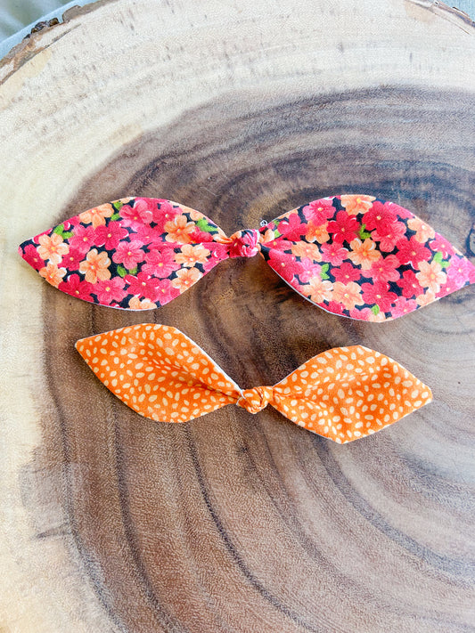 Orange Flowers Knot Bow