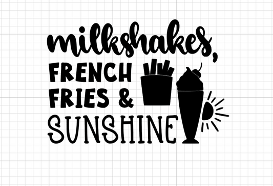 Milkshakes, fries, & sunshine Vinyl Add-on